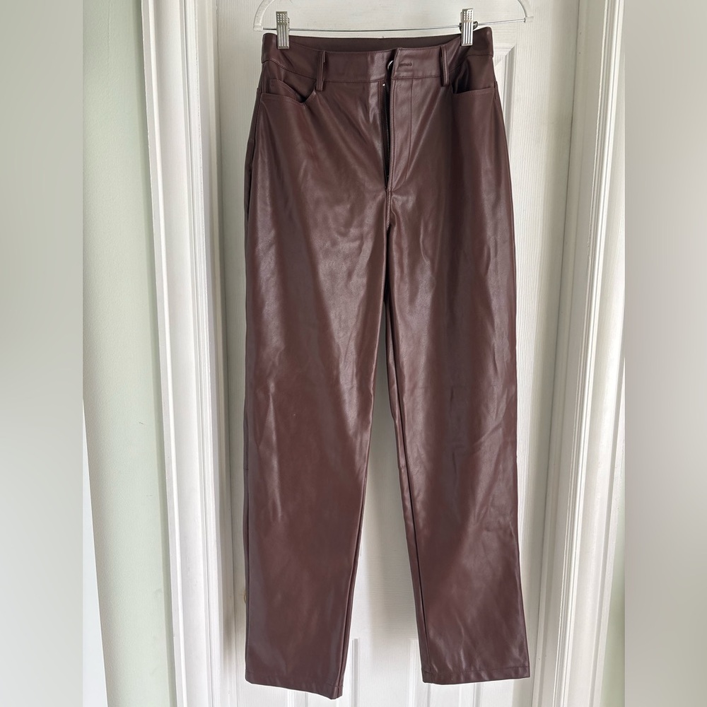 Showpo Brown Leather Pants